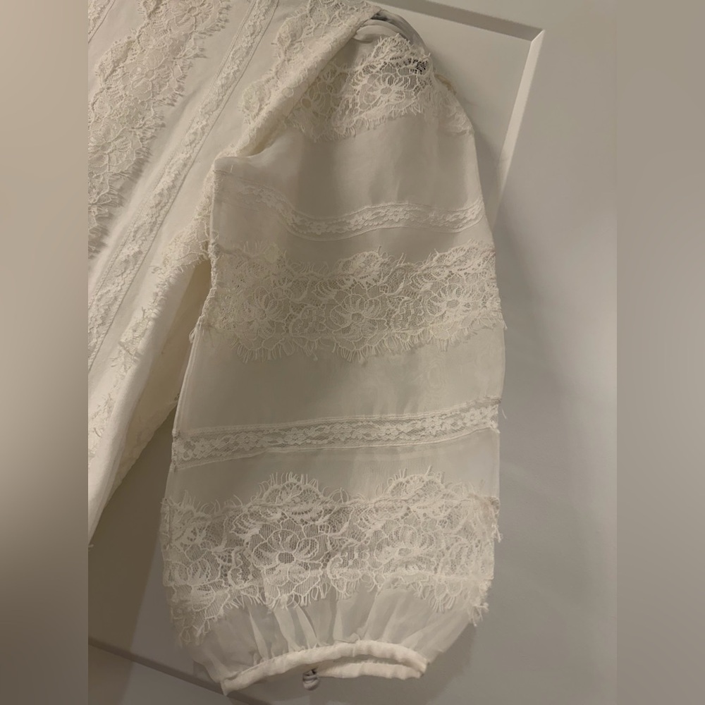 Cinq à Sept White Lace Detail Blouse - Picture 5 of 7